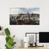 Poster Vue du port d'Anvers (Bureau à domicile)