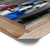 Poster Vue du port de pêche à partir d'une fenêtre (Coin)