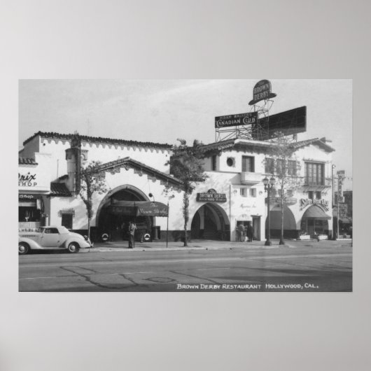 Poster Vue du restaurant Hollywood, CA Brown Derby (Devant)