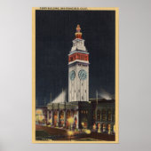 Poster Vue du soir du Ferry Building (Devant)