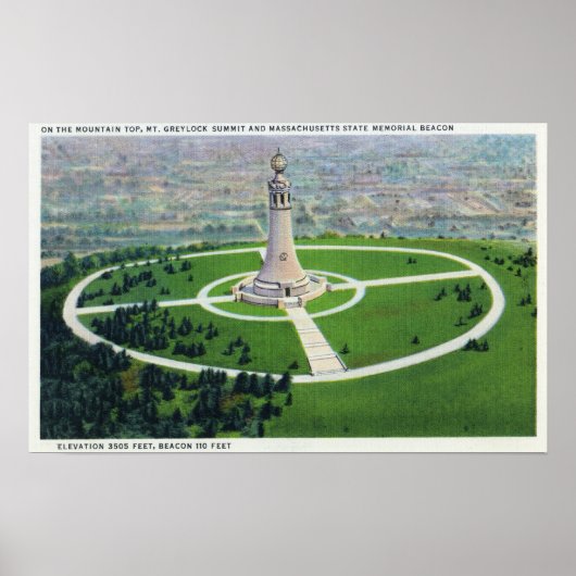 Poster Vue du sommet du phare commémoratif de l'État MA (Devant)