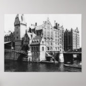 Poster Vue du Speicherstadt Hamburg, vers 1910 (Devant)