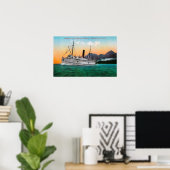 Poster Vue du Steamer Jefferson (Bureau à domicile)