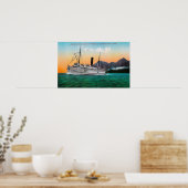 Poster Vue du Steamer Jefferson (Cuisine)