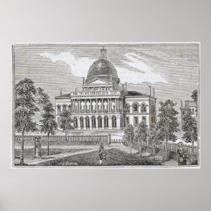 Poster Vue du sud de la Chambre d'état à Boston