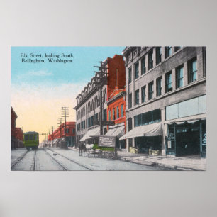 Poster Vue du sud de rue d'élans