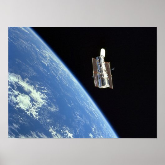 Poster Vue du télescope spatial Hubble de Discovery (Devant)