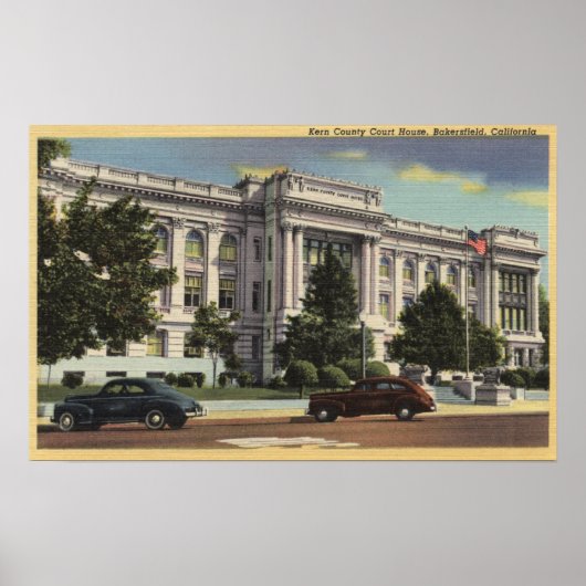 Poster Vue du tribunal du comté de Kern (Devant)