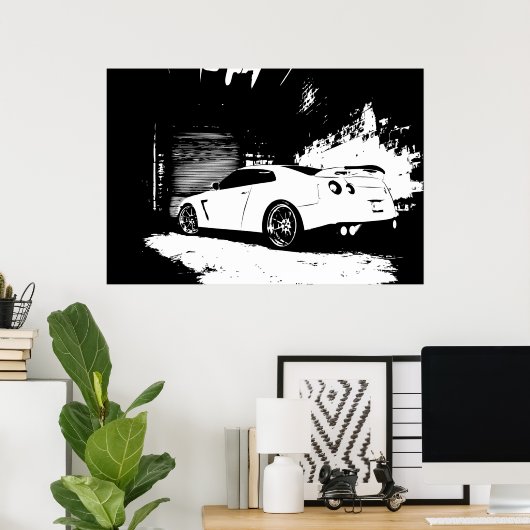 Poster Vue du trimestre arrière Skyline (Bureau à domicile)