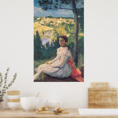Poster Vue du village de Frédéric Bazille (Cuisine)