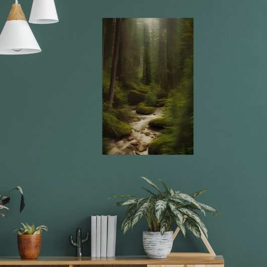 Poster Vue d'un flux de forêt (Salon 1)