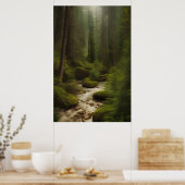 Poster Vue d'un flux de forêt (Cuisine)