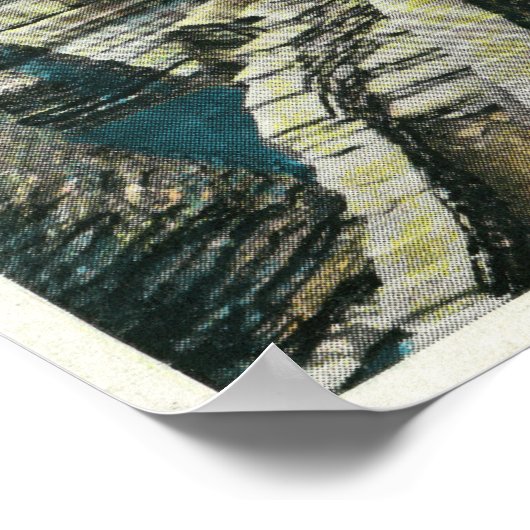 Poster Vue d'un pont de suspension (Coin)