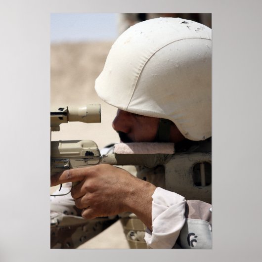 Poster Vue d'un sergent de l'armée irakienne dans une por (Devant)