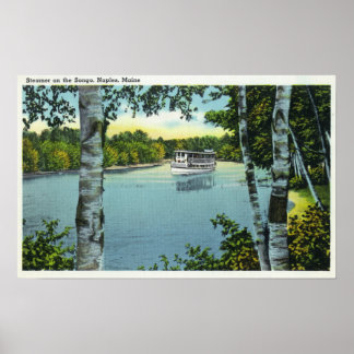 Poster Vue d'un vapeur sur la rivière Songo