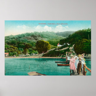 Poster Vue d'une famille sur Lake DockInverness, CA