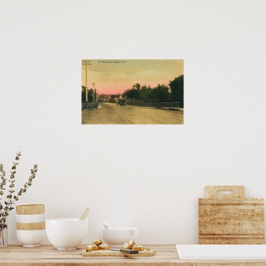 Poster Vue d'une Ford Model-T sur le boulevard (Cuisine)