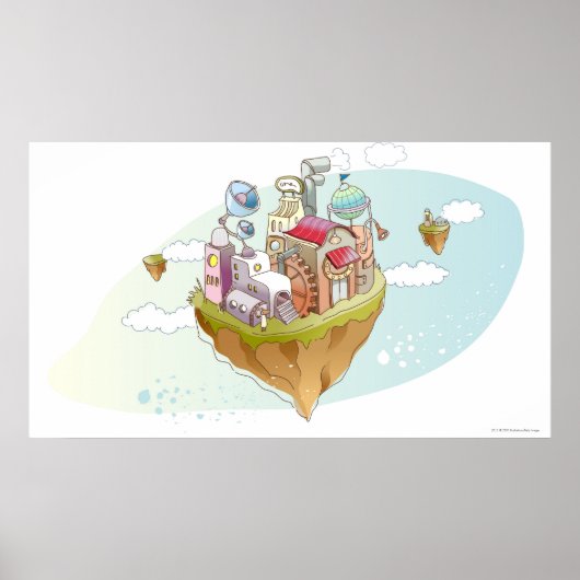 Poster Vue d'une illustration abstraite colorée (Devant)