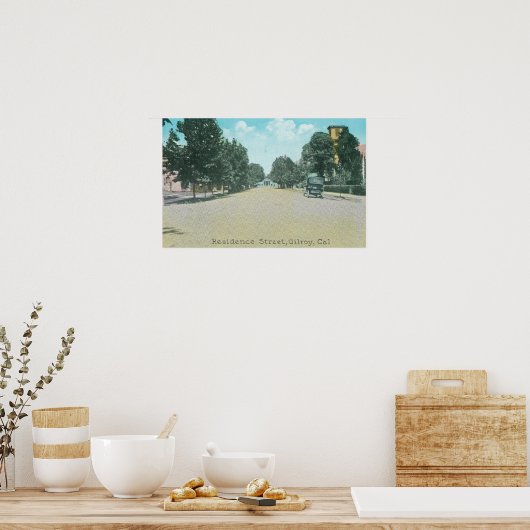 Poster Vue d'une rue de résidenceGilroy, CA (Cuisine)