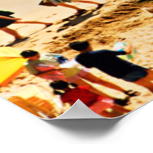 Poster Vue Élevée Sur La Plage De Waikiki, Honolulu (Coin)