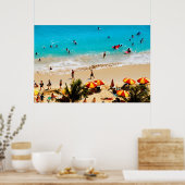 Poster Vue Élevée Sur La Plage De Waikiki, Honolulu (Cuisine)