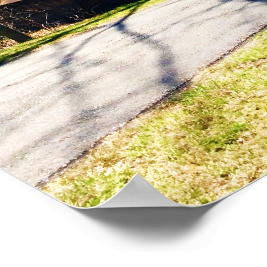 Poster Vue en diagonale une grange rustique de 100 ans Po (Coin)