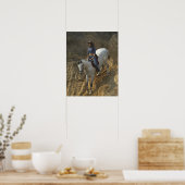 Poster Vue en grand angle d'une jeune femme à cheval (Cuisine)