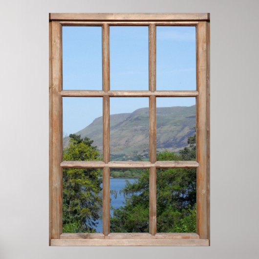 Poster Vue en loch écossais à partir d'une fenêtre (Devant)