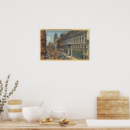 Poster Vue Est du marché St de Powell St (Cuisine)