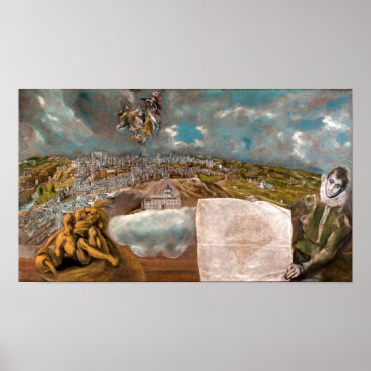 Poster Vue et plan de Tolède | El Greco | (Devant)