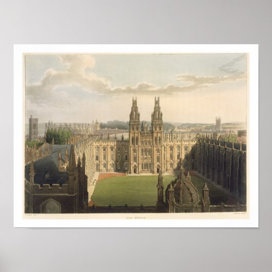 Poster Vue extérieure de All Souls College, prise de (Devant)