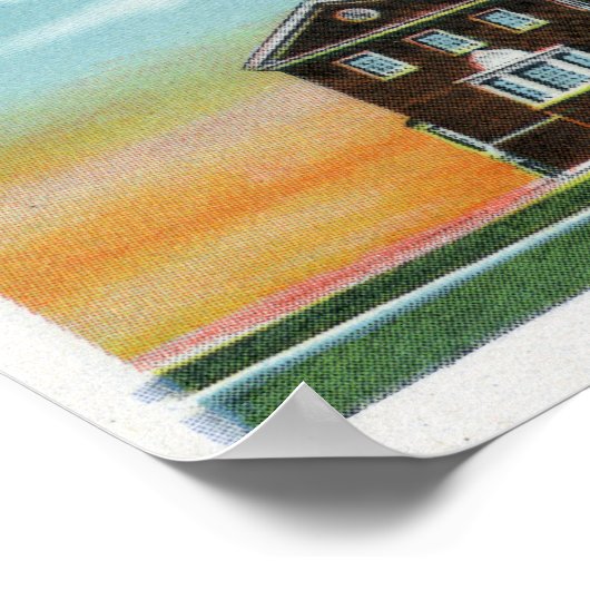 Poster Vue extérieure de la bibliothèque Colby College Mi (Coin)