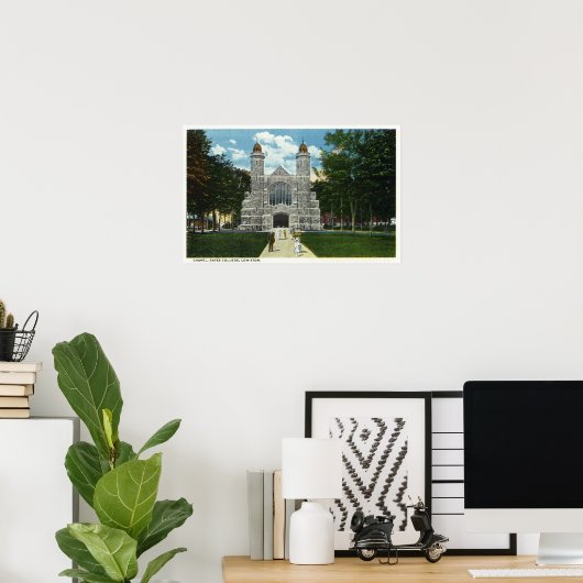 Poster Vue extérieure de la chapelle du Bates College (Bureau à domicile)
