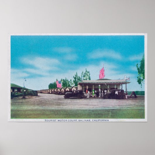 Poster Vue extérieure de la cour automobile touristique (Devant)