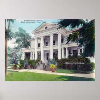 Poster Vue extérieure de la maison du commandant, cour de