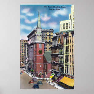 Poster Vue extérieure de la vieille réunion hall du sud