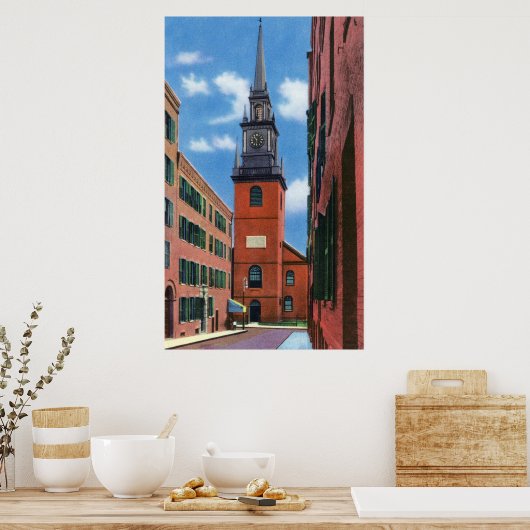 Poster Vue extérieure de l'ancienne église du Nord (Cuisine)