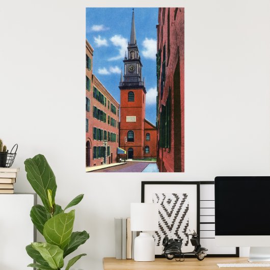 Poster Vue extérieure de l'ancienne église du Nord (Bureau à domicile)