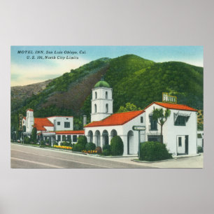 Poster Vue extérieure de l'auberge de motel