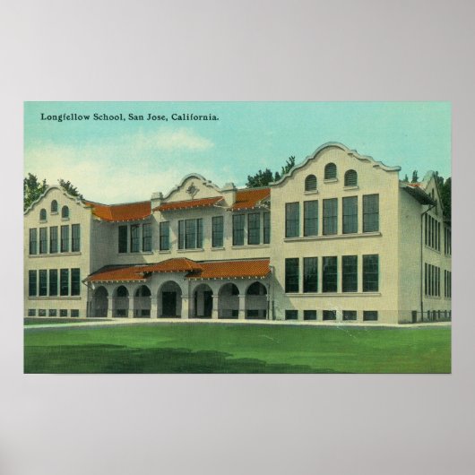 Poster Vue extérieure de l'école Longfellow (Devant)