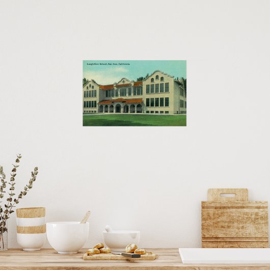 Poster Vue extérieure de l'école Longfellow (Cuisine)