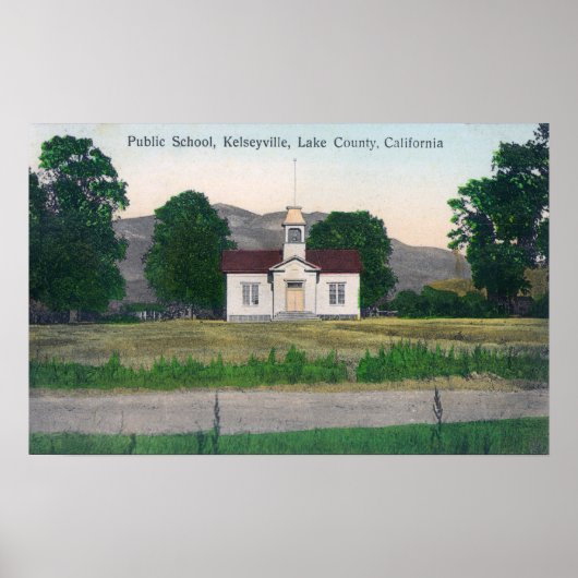 Poster Vue extérieure de l'école publique (Devant)