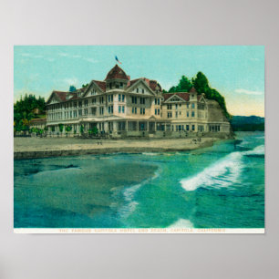 Poster Vue extérieure de l'hôtel célèbre de Capitola