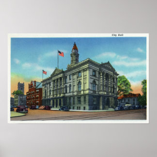 Poster Vue extérieure de l'hôtel de ville 3