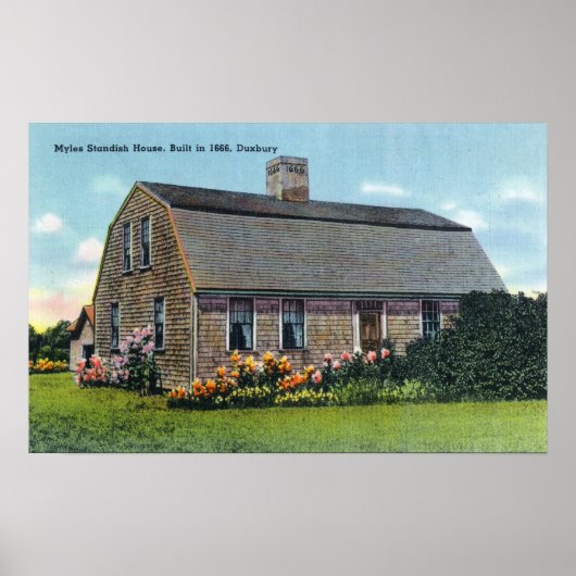 Poster Vue extérieure de Myles Standish House (Devant)