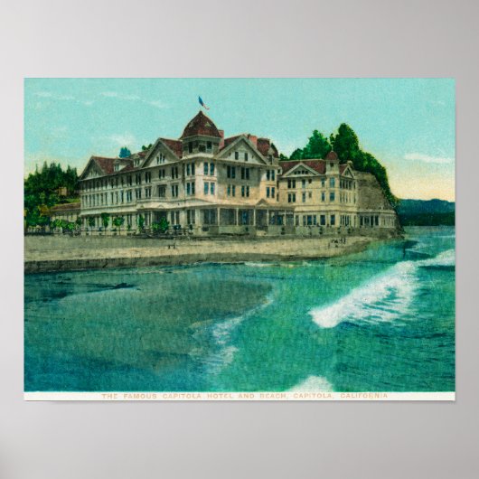 Poster Vue extérieure du célèbre hôtel Capitola (Devant)