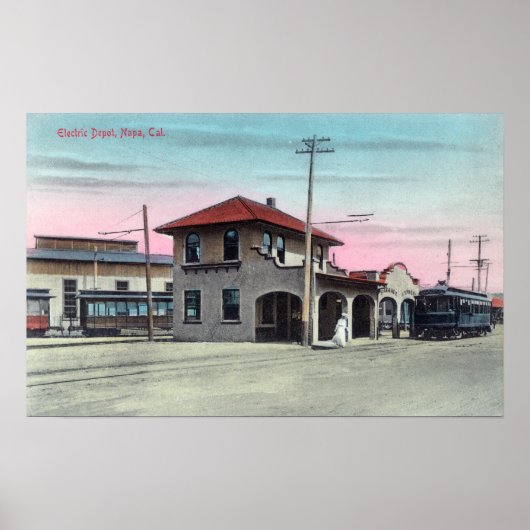 Poster Vue extérieure du dépôt électrique Napa, CA (Devant)