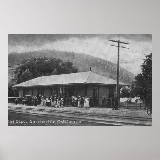 Poster Vue extérieure du dépôt ferroviaire (Devant)
