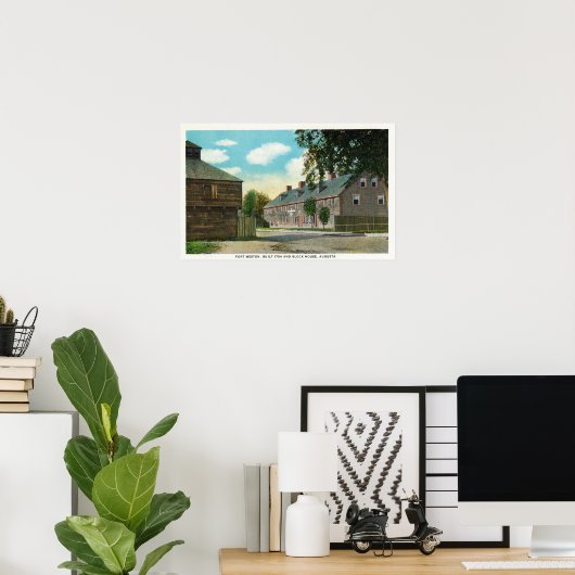 Poster Vue extérieure du fort Weston et du bloc House (Bureau à domicile)