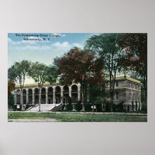 Poster Vue extérieure du gymnase de Union College (Devant)